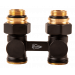 Узел подключения радиатора H-образный серии Arrowhead black прямой, черный, 3/4 х 1/2
