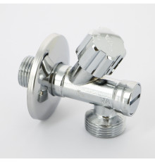 Вентиль НН 1/2"х3/4" Uni-Fitt для подключения стиральных машин с фильтром, хромированный, рукоятка пластик