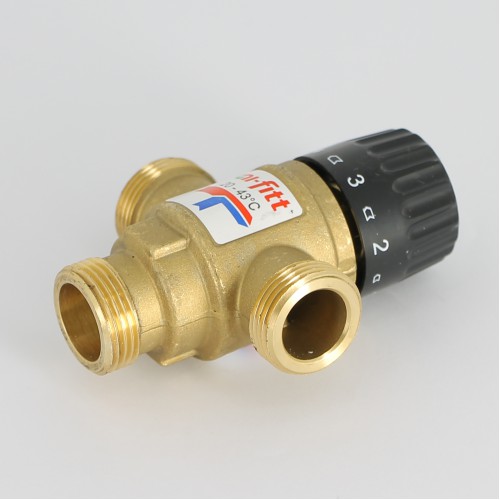 Клапан Н термосмесительный UNI-FITT 3/4" 20-43°С, Kvs 1,6 смешение боковое