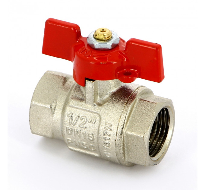 Кран шаровой ВВ 1/2" UNI-FITT полнопроходной бабочка