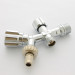Вентиль двойной Н 1/2" х 1/2" х 3/4" Uni-Fitt для подкл. бачков / смес, со штуцером хром
