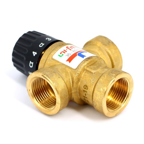 Клапан В термосмесительный Uni-Fitt 3/4" 35-60˚С смешение боковое латунный