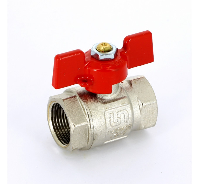 Кран шаровой ВВ полнопроходной бабочка Uni-Fitt 3/4"