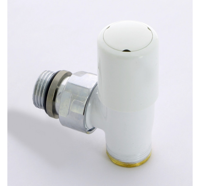 Вентиль ручной Carlo Poletti New-Smart угловой НН 1/2" х М24 х 19 цвет белый