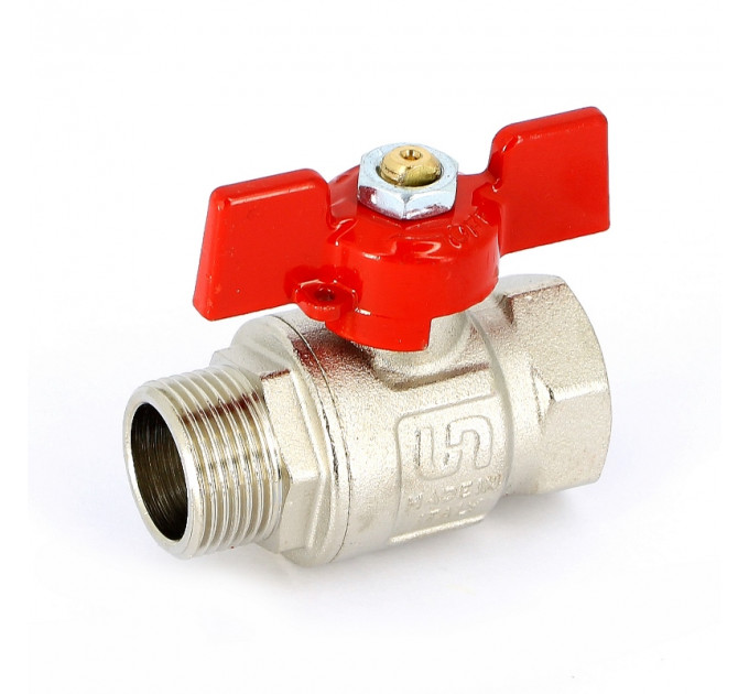 Кран шаровой НВ полнопроходной бабочка Uni-Fitt 3/4"