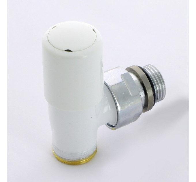 Вентиль ручной Carlo Poletti New-Smart угловой НН 1/2" х М24 х 19 цвет белый