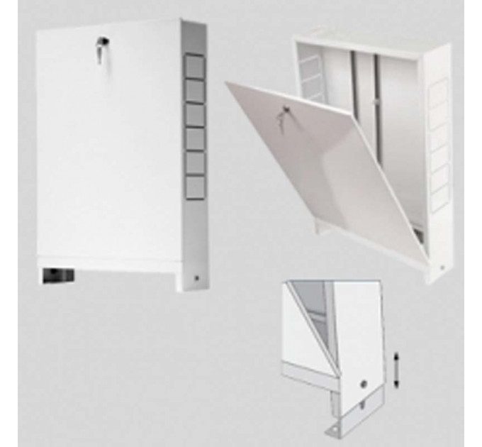 Шкаф коллекторный металлический встраиваемый UNI-FITT 1044х670-760х125-195