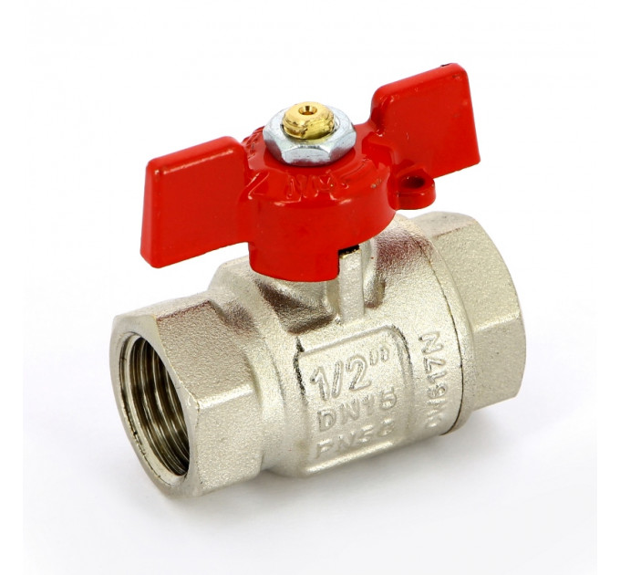 Кран шаровой ВВ 1/2" UNI-FITT полнопроходной бабочка