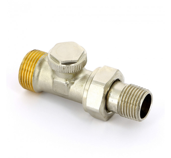 Вентиль обратный никелированный НН UNI-FITT 1/2" х 3/4"EK с разъёмным соединением THERMO