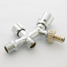 Вентиль двойной Н 1/2" х 1/2" х 3/4" Uni-Fitt для подкл. бачков / смес, со штуцером хром