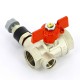 Кран шаровой ВВ с дренажным вентилем UNI-FITT 1/2" заглушка 1/4" бабочка
