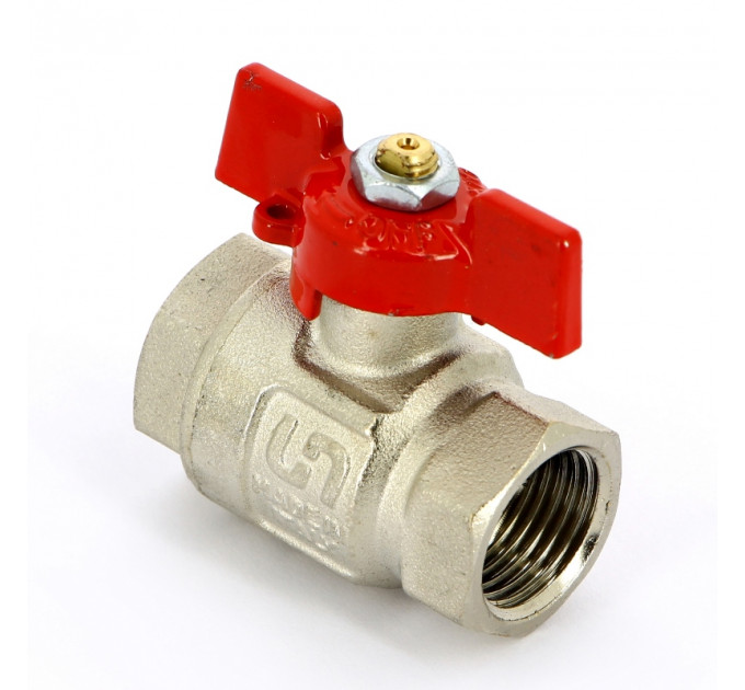 Кран шаровой ВВ 1/2" UNI-FITT полнопроходной бабочка