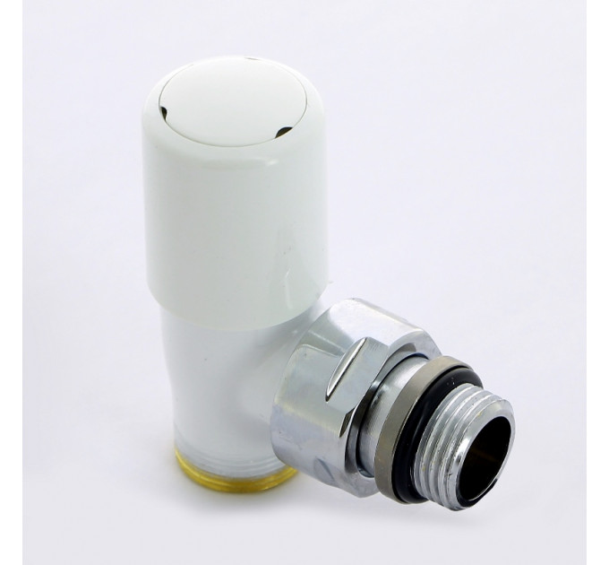 Вентиль ручной Carlo Poletti New-Smart угловой НН 1/2" х М24 х 19 цвет белый