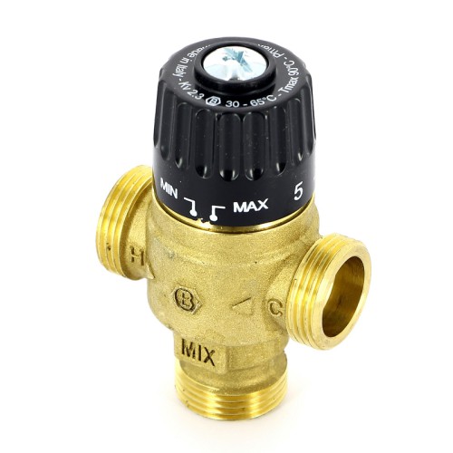 Клапан Н термосмесительный UNI-FITT 3/4" 30-65°С, Kvs 2,3 смешение в центр