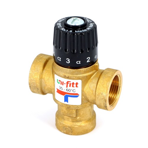 Клапан В термосмесительный Uni-Fitt 3/4" 35-60˚С смешение боковое латунный