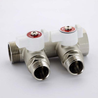 Коллектор НВ 3/4" с кранами никелированный UNI-FITT 2 выхода 1/2"Н 40мм
