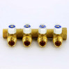 Коллектор НВ 3/4" с кранами UNI-FITT 4 выхода 1/2"Н 40мм