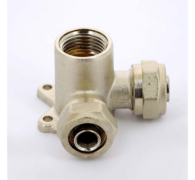 Водорозетка обжим-В трехплоскостная никелированная UNI-FITT 16х1/2"х16