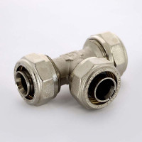 Тройник обжим никелированный UNI-FITT 26