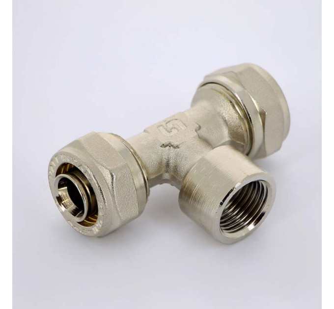 Тройник обжим-В никелированный UNI-FITT 20х3/4"х20