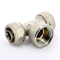 Тройник обжим-В никелированный UNI-FITT 26х3/4"х26