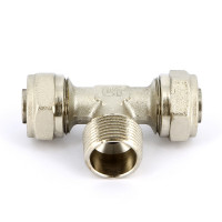 Тройник обжим-Н никелированный UNI-FITT 20х3/4"х20