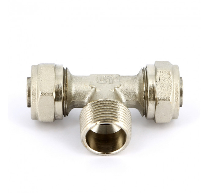 Тройник обжим-Н никелированный UNI-FITT 20х3/4"х20