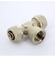 Тройник обжим-В никелированный UNI-FITT 16х1/2"х16