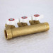 Коллектор НВ 3/4" с кранами UNI-FITT 3 выхода 1/2"Н 40мм