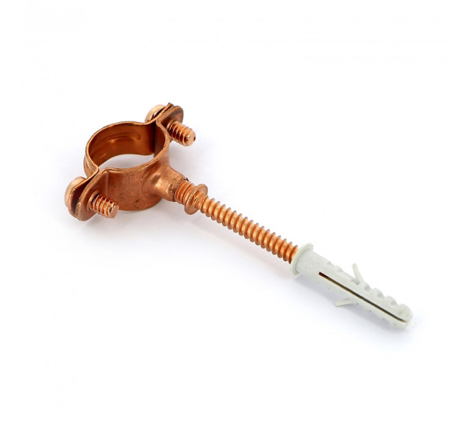Хомут Uni-Fitt для труб 18 медный со шпилькой и дюбелем