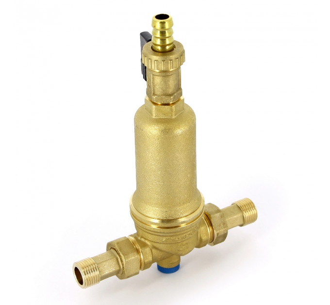 Фильтр промывной Uni-Fitt ВН 1/2" х 3/4" с редукц. соед., со сливным шаровым краном и манометром