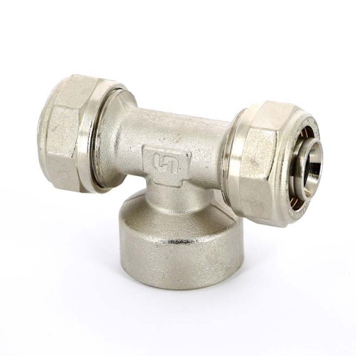 Тройник обжим-В никелированный UNI-FITT 26х3/4"х26