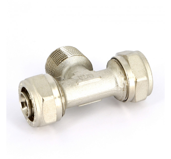 Тройник обжим-Н никелированный UNI-FITT 20х3/4"х20