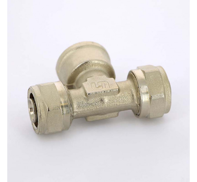 Тройник обжим-В никелированный UNI-FITT 16х1/2"х16