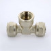 Тройник обжим-В никелированный UNI-FITT 16х1/2"х16