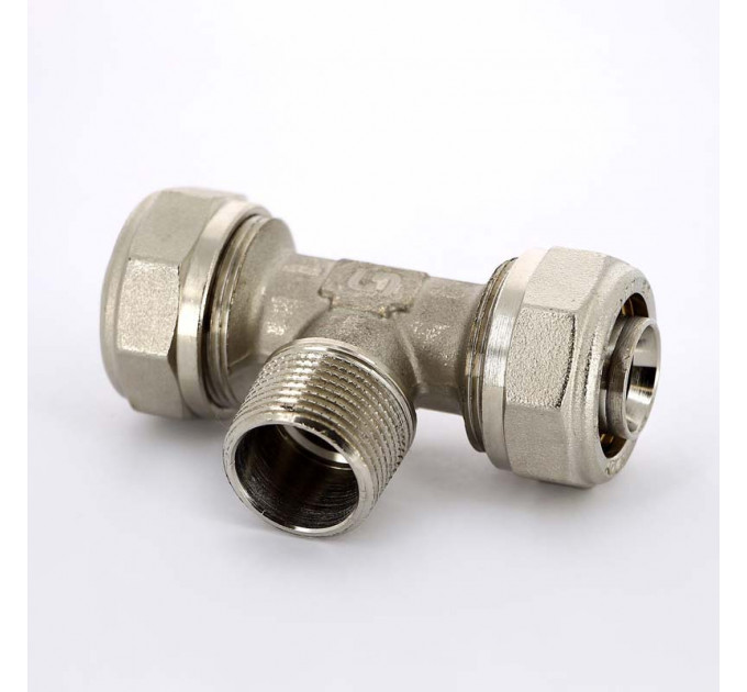 Тройник обжим-Н никелированный UNI-FITT 26х3/4"х26