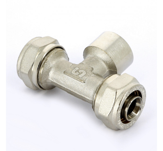 Тройник обжим-В никелированный UNI-FITT 20х1/2"х20
