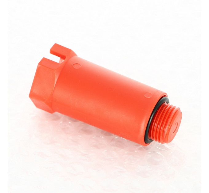 Заглушка монтажная Н 1/2" с прокладкой O-Ring, красная