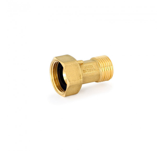 Соединение с накидной гайкой НВ 1/2" х 3/4" с отверстием для пломбировки