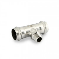 Тройник пресс-Н 28 х 1/2" х 28, нержавеющая сталь