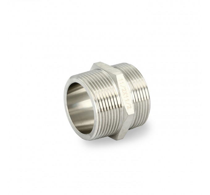 Ниппель Н 1 1/2", нержавеющая сталь