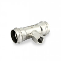 Тройник пресс-В 35 х 1/2" х 35, нержавеющая сталь