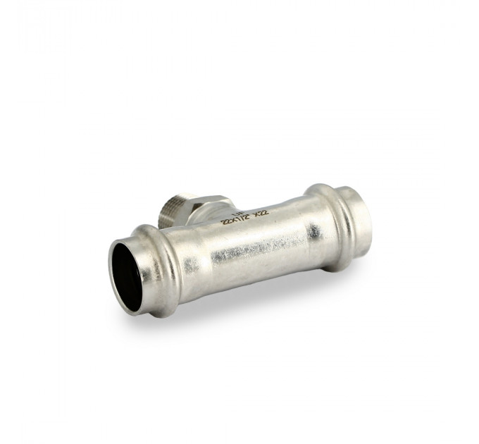 Тройник пресс-Н 22 х 1/2" х 22, нержавеющая сталь