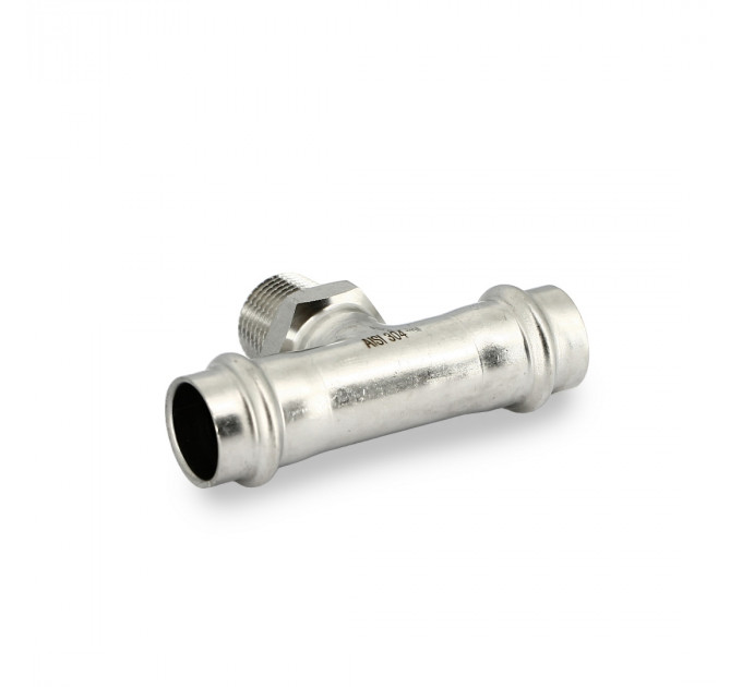 Тройник пресс-Н 18 х 1/2" х 18, нержавеющая сталь