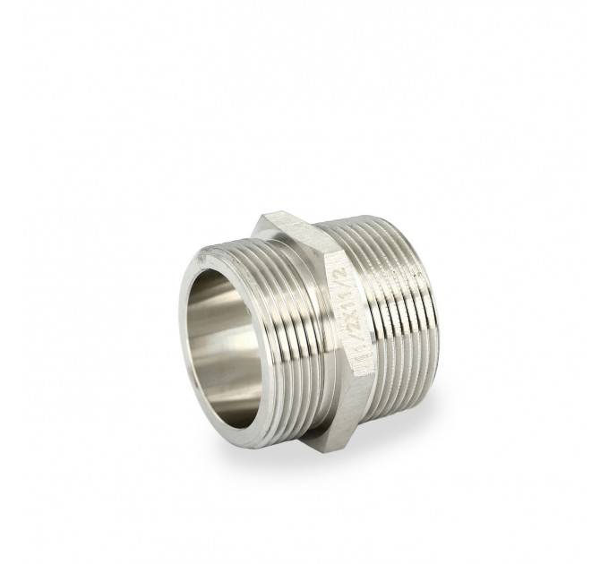 Ниппель Н 1 1/2", нержавеющая сталь