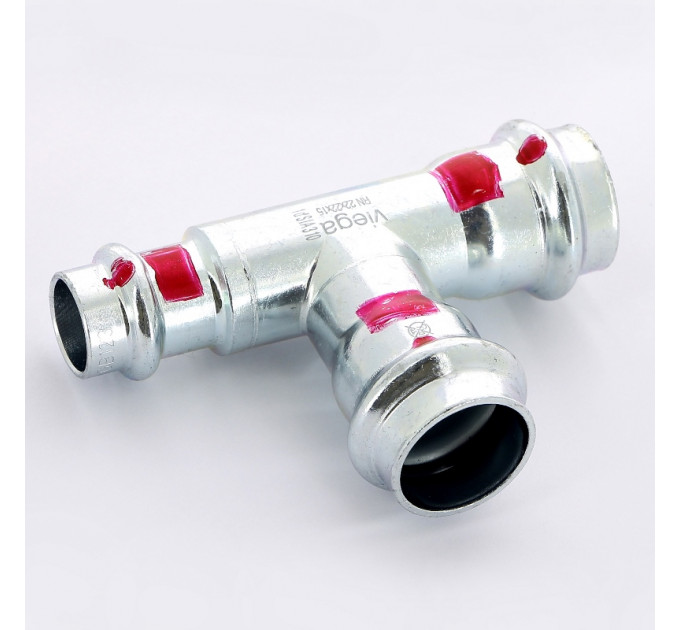 Тройник пресс оцинкованная сталь Prestabo VIEGA 22x22x15 SC-Contur