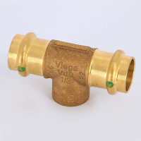 Тройник пресс-В бронза Sanpress VIEGA 22х1/2"х22