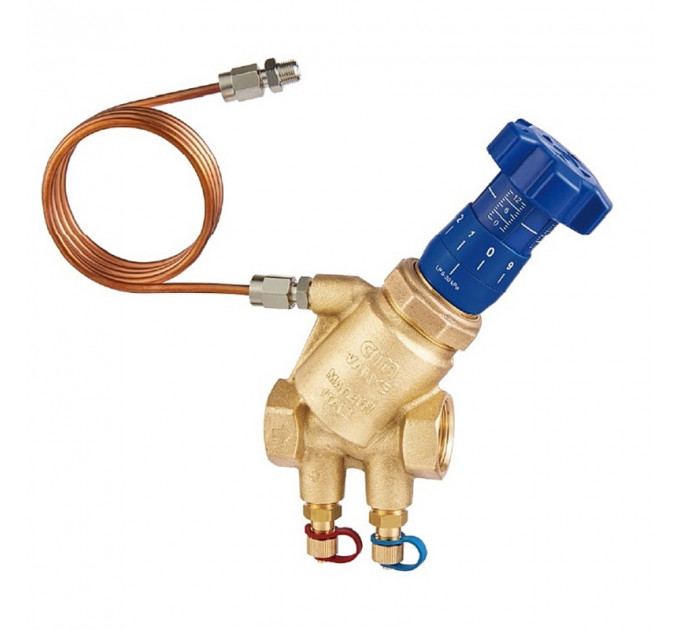 Клапан балансировочный автоматический 718LP CIMBERIO 1/2" измер. ниппели и импульс. трубка, Kvs 4.1