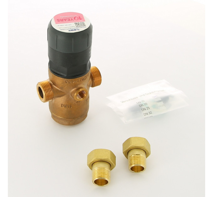 Редуктор давления BWT 1/2" 1.5-7 бар PN25 D1 Red бронза, для г/в, бронз. колба, с разъем. соед