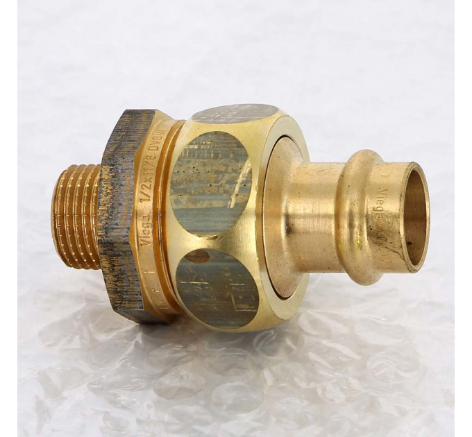 Муфта разъемная пресс-Н плоская прокладка бронза Profipress G VIEGA 18x1/2"